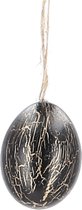 Decoratieve eieren  - Kippenei Crackle - 6cm - zwart-goud - Paas decoratie - 12 stuks