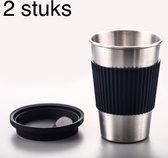 Koffiemok - 2 Stuk(s) - Beker - Koffie - Thee - RVS - Zilver