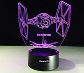 Hewec® Optische 3D illusie lamp Starwars T Fighter