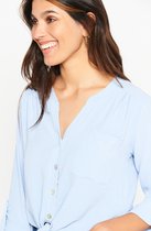 LOLALIZA Kraagloos hemd - Light Blauw - Maat 38