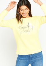 LOLALIZA Trui met opschrift - Geel - Maat M