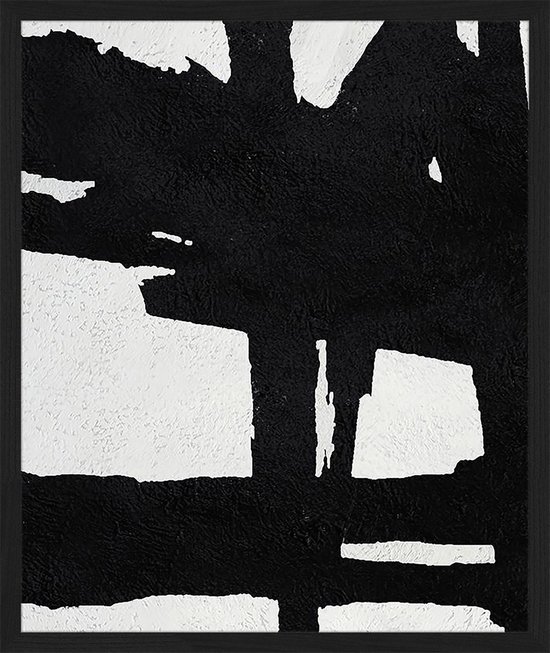 Ingelijste digitale print Abstract zwart van Jacob Baden 53x63x3cm
