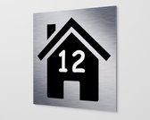 huisnummer bordje aluminium