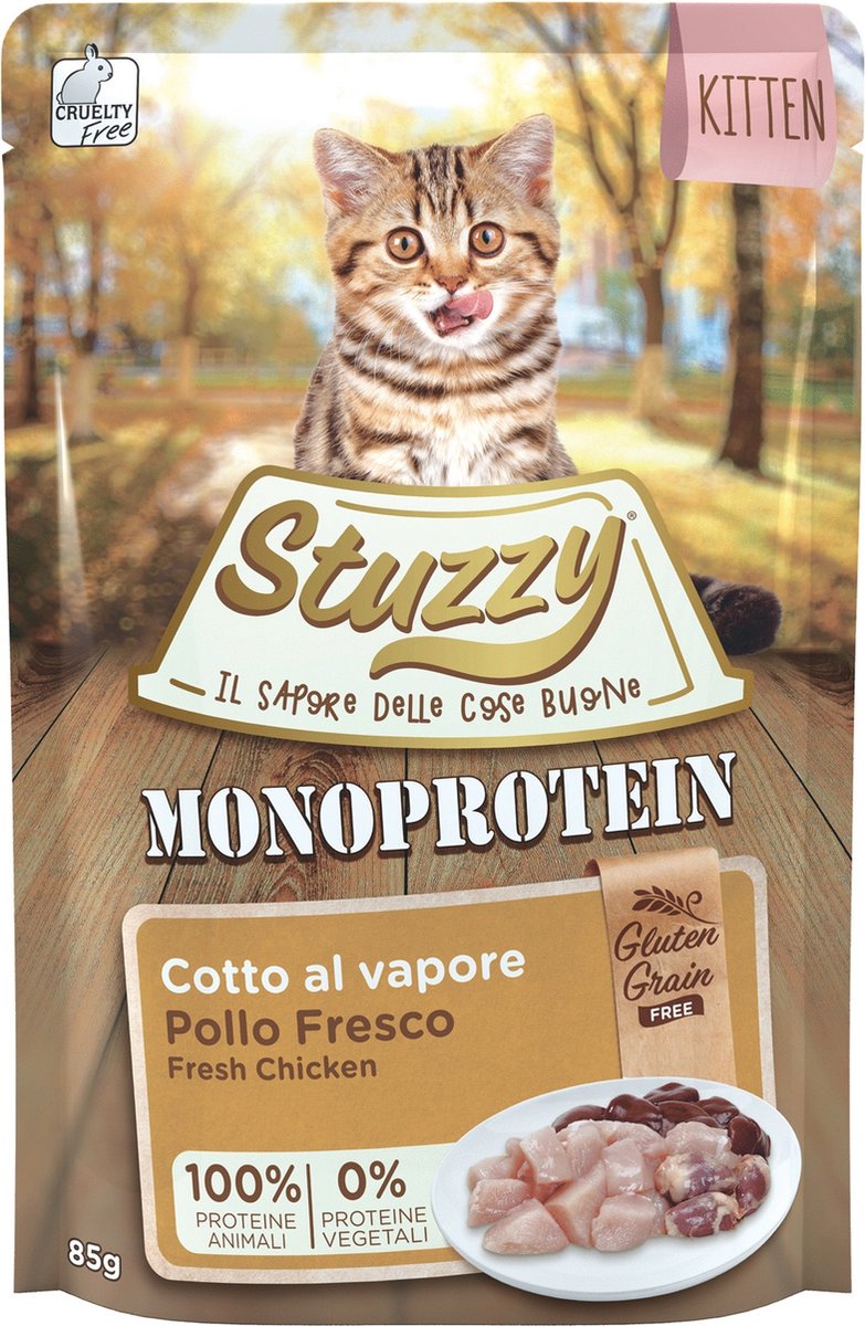 Stuzzy Kitten No Grain Pouch - Kattenvoer - Kip 85 g