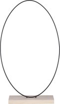 Oneiro’s Luxe Decoratie ovaal op houten voet zwart - L34 x B10 x H57 cm – decoratie – pasen – paasdecoratie – paashaas – eieren – has – kip – gekleurde eieren – paastak – lente – f