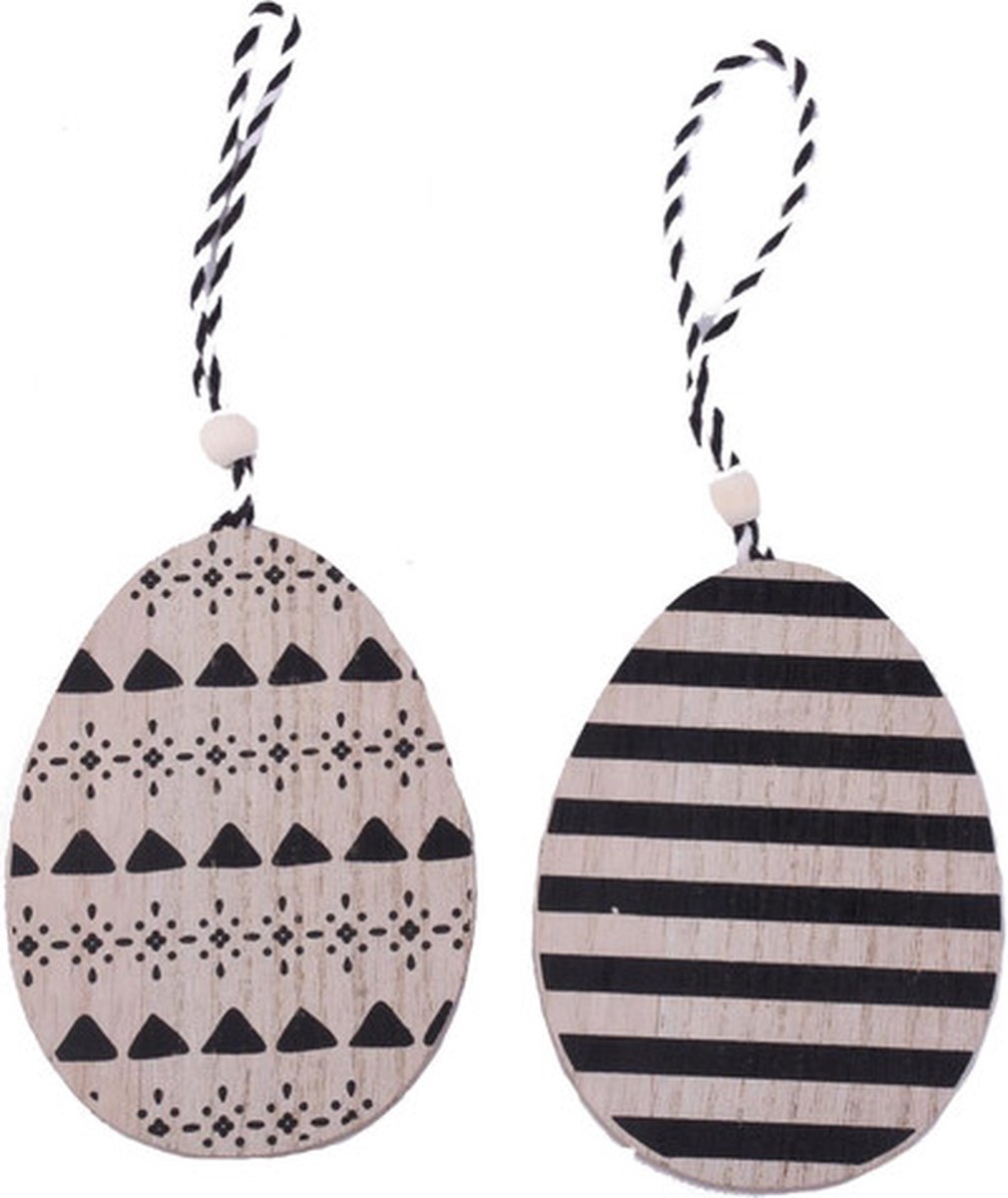 Pusteblume Paasei - houten Paasdecoratie - Paasei hangertjes - 4 stuks