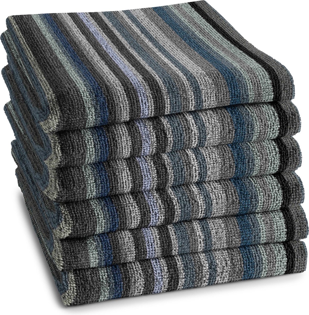 DDDDD - 6x Keukendoek - Over the rainbow - 50x55 cm - Grijs - Set van 6 stuks