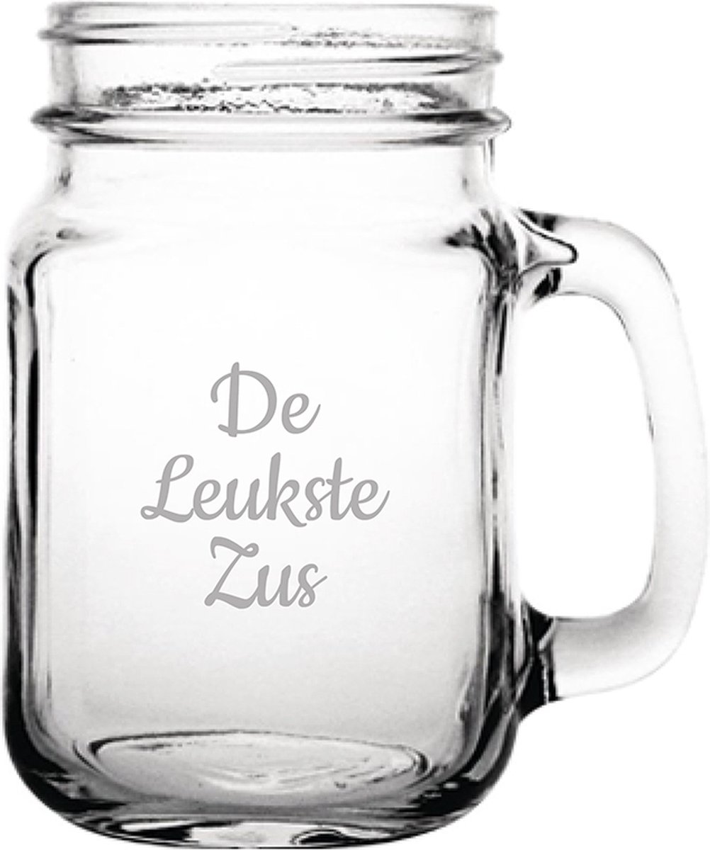 Gegraveerde Drinkglas 45cl De Leukste Zus