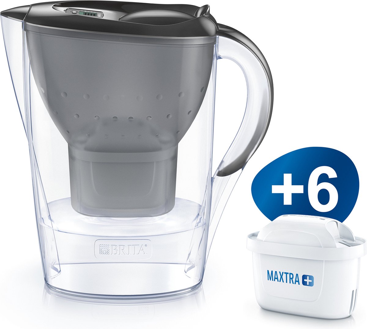 Carafe filtrante BRITA - Marella Graphite - Capacité 2,4L dont 1,4L d'eau filtrée - 1 Cartouche Maxtra Pro All-In-1 incluse - Electroménager Carafe filtrante BRITA - Marella Graphite - Capacité 2,4L dont 1,4L d'eau filtrée - 1 Cartouche Maxtra Pro All-In-1 incluse - Electroménager