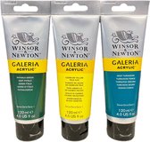 Winsor&Newton - Galeria Acryl 120ml - Set a 3 tubes - Deep turqoise-Cadmium yellow pale-Phthalo green