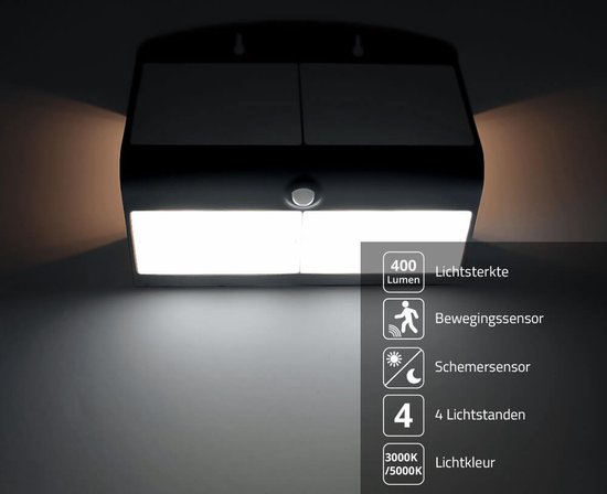 Applique Solar Carl III avec détecteur de mouvement - Zwart