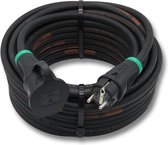 Verlengsnoer - 30 meter - 3G1.5 - Neopreen - IP44 - Randaarde - Groene polyamide stekkers