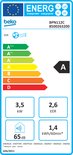 Energie-etiket Beko BPN112C met energielabels A+++ t/m D, klasse A.