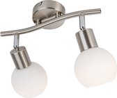 MLK - LED Plafondlamp 7073 - 2 Lichts - Wit/Zilver