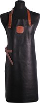 Vechtdal Hooglanders leren BBQ schort - Maat XL - Zwart/Cognac