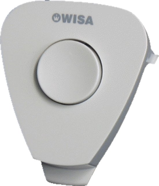 Wisa opbouwspoelreservoir met ronde drukknop in het midden, in het wit.