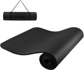 Yoga Mat - Sportmat - Extra dik - Draagriem - 181 x 61,5 x 1 Cm - Zwart