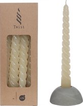 Diner Kaarsen - Set 4 gedraaide kaarsen - twist - paraffine - 19 cm - vanille/creme - candles