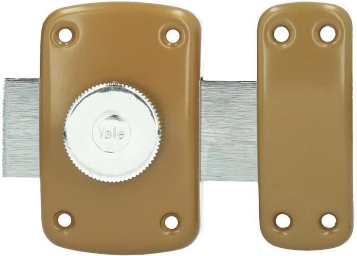 YALE Knop- en cilinderslot, 5 pinnen diameter 23 mm, lengte 45 mm, 3 sleutels, goudbruin