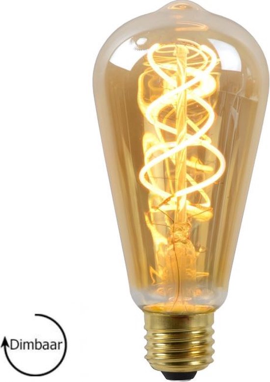 Implicaties Boven hoofd en schouder Plons LED Lamp E27 | Edison | amber | 4W | 2500K | Ø58 | bol.com