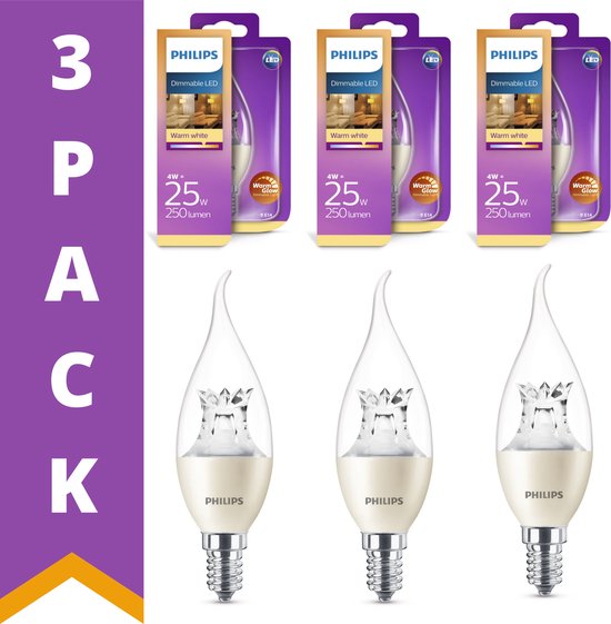 Philips Dimtone LED lamp Kaars E14 - Dimbaar - 4W/25W - Warm wit licht ...