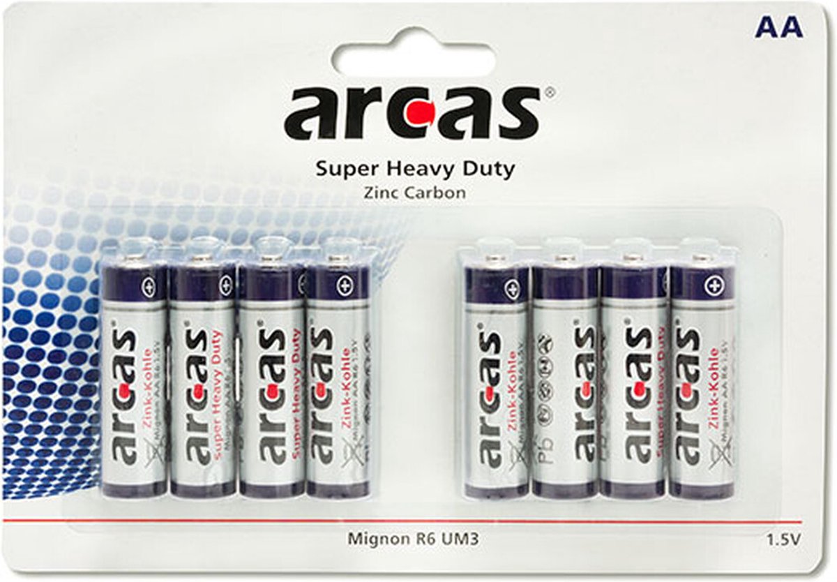 ARCAS 96 PACK AA batterijen - Super Heavy Duty R6/AA - niet oplaadbaar
