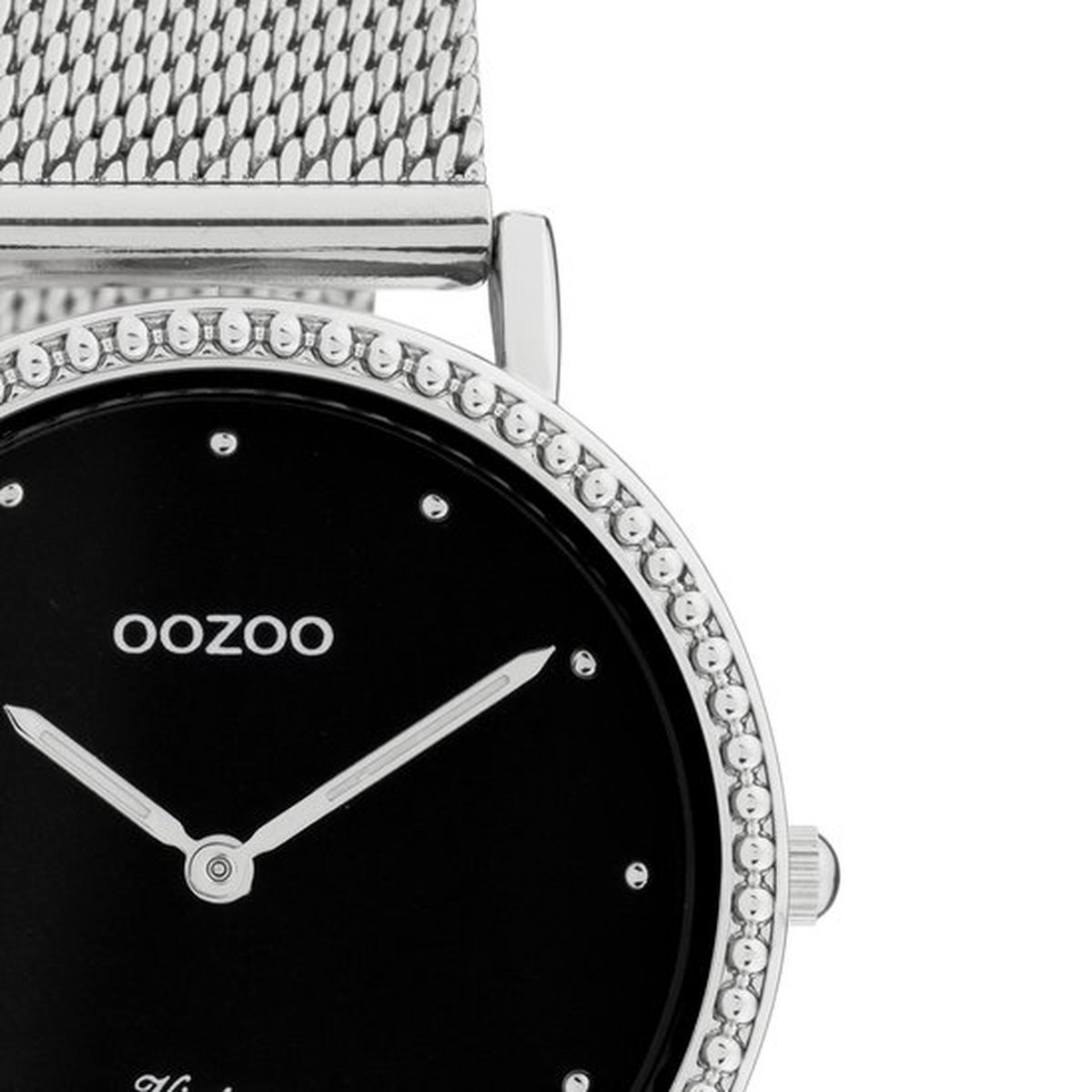 OOZOO Vintage series - zilverkleurige horloge met zilverkleurige metalen mesh armband - C20052 - Ø34