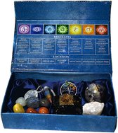 Everygoods Kristallen En Edelstenen Helende Stenen Set Zeven Chakra Getrommelde Stenen Kristal Helende Kit Van 13 Stuks Meditatie Spirituele Geschenken Reiki Boheems Met Reiki Dowsing Slinger