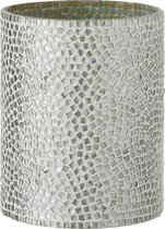 Windlicht | glas | zilver | 16x16x (h)20 cm