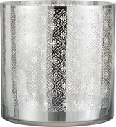 Windlicht | glas | zilver | 24.2x24.2x (h)24.5 cm