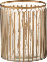 Windlicht | glas | goud | 12.5x12.5x (h)15 cm