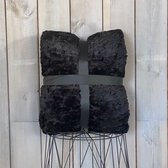 Lekker Zacht Liam - Fleece - Plaid - 150 x 200 - Zwart