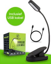 Frelo Draadloos Leeslampje Voor Boek Met klem - 3 Lichtstanden - Incl. USB Oplader