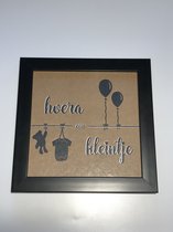 Tekstbord / Wandbord / Baby / Verjaardag / Cadeau / Woondecoratie / Bruin / Fotolijst