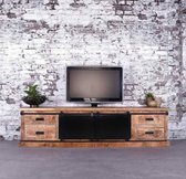 Tv meubel | industrieel | Mangohout | Mango | naturel | 200 x 45 x 50(h) cm