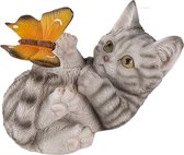 Decoratie Beeld Kat 14*8*11 cm Grijs Kunststof Decoratief Figuur Decoratieve Accessoires Woonaccessoires