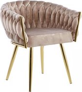 Eva Chair Velvet Taupe Gold Frame