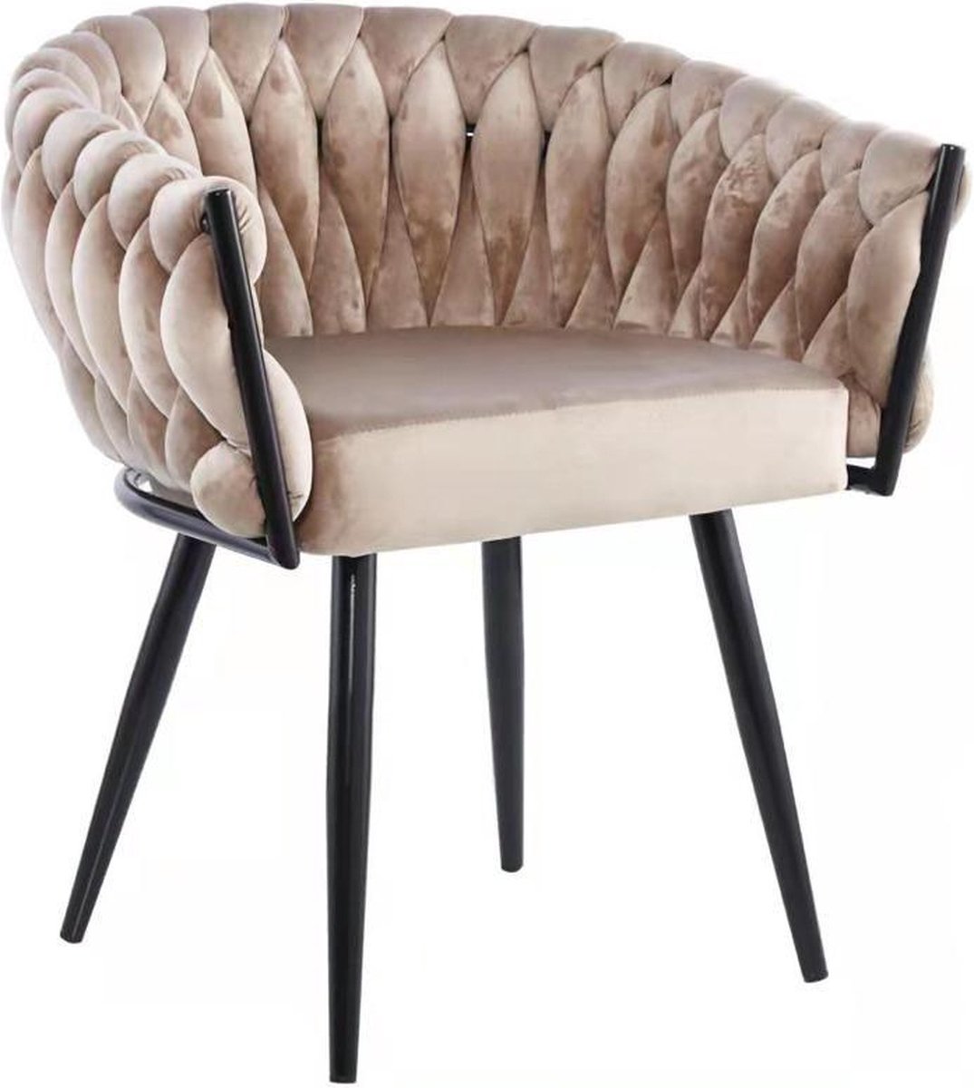 Eva Chair Velvet Taupe Black Frame
