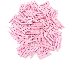 Premium - Roze Kleine houten mini knijpers - 20 STUKS - Roze - Knijpertjes - Fotoknijpers - Geboorte wasknijpers - 2.5 CM - Foto knijpers - Knijper om foto's aan op te hangen - Fotohouder - Knijpers - Wasknijpers - Kerstkaart hangers - Pola