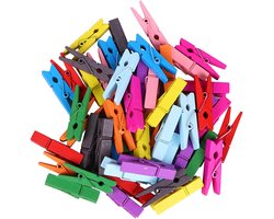 Premium - Gekleurde Kleine houten mini knijpers - 20 STUKS - Mix - Knijpertjes - Fotoknijpers - Geboorte wasknijpers - 25mm - Foto knijpers - Knijper om foto's aan op te hangen - Fotohouder - Knijpers - Wasknijpers - Kerstkaart hangers - Pola