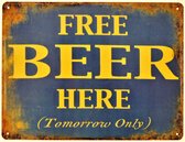2D Metalen wandbord "Free Beer" 33x25cm