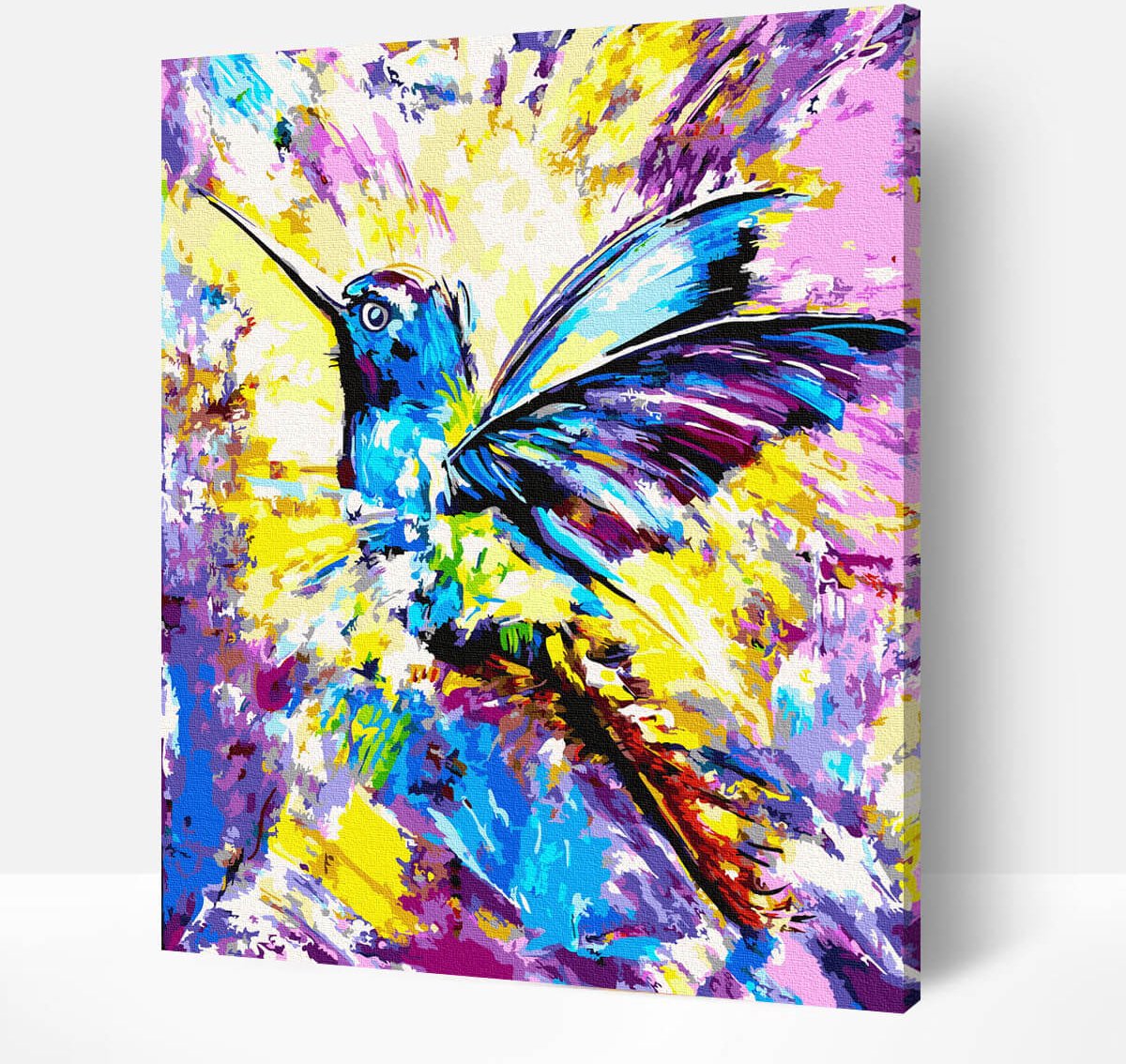 Schilderen Op Nummer Volwassenen DIY Paint By Number Compleet Hobby Pakket op Frame met Vernis - ®Arty Bee - Kolibrie 40x50cm