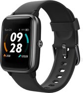 Lintelek Smartwatch Dames en Heren - Watch Geschikt voor Apple, Samsung, IOS en Android - ID205G - Zwart