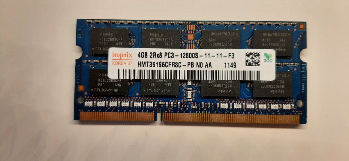hynix 4 GB DDR3 1Rx8 PC3-12800S-11-11-F3 s0dimm laptop geheugen