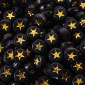 Letterkralen ster | Zwart en goud | 200 stuks