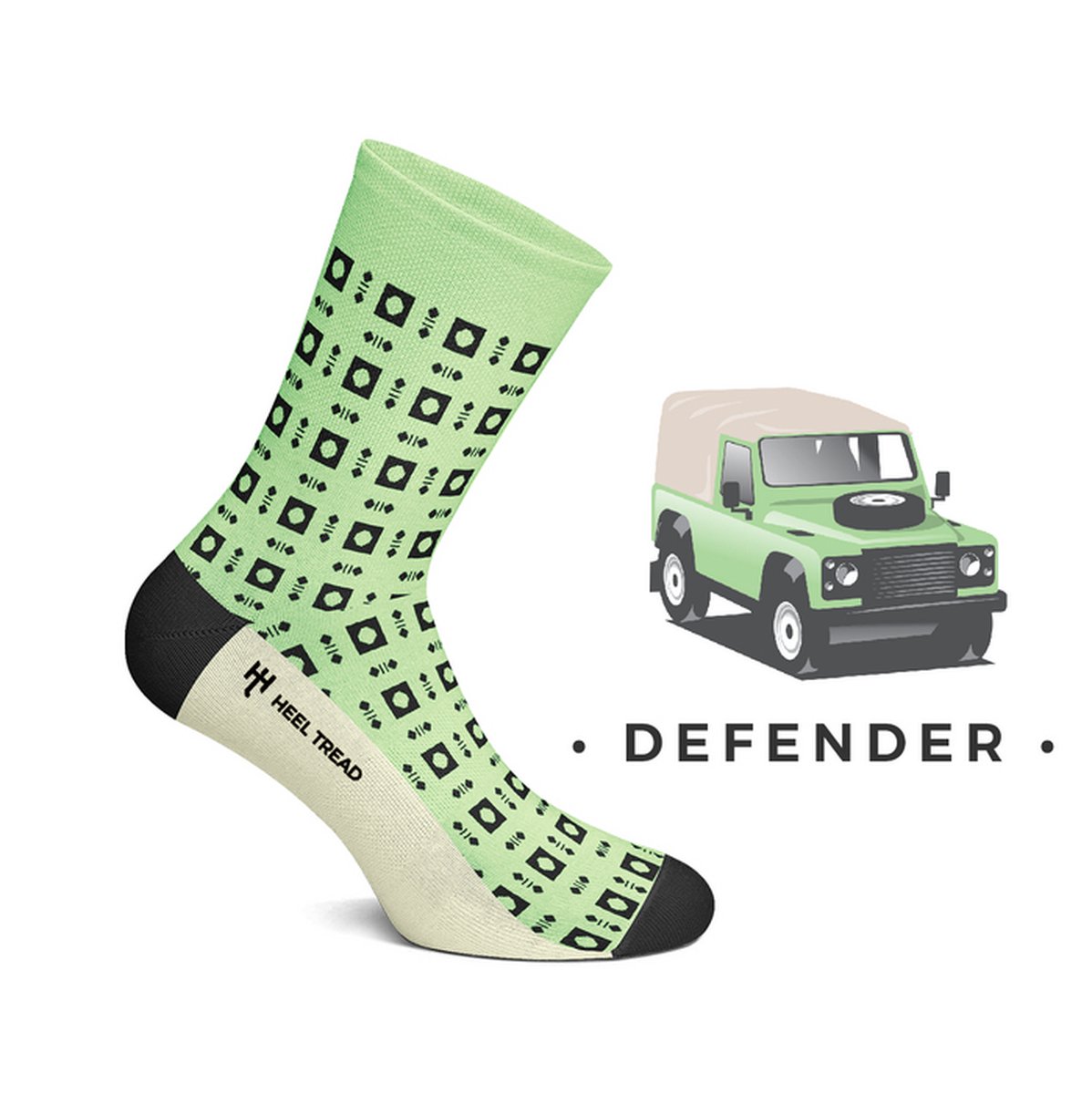 Heel Tread Defender sokken - Land Rover Defender sokken - 4x4 sokken - fun sokken - Auto sokken - Maat 41-46