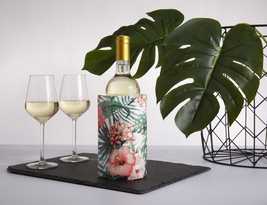 Vacu Vin Actieve Wijnkoeler Botanical - Icepack - Flessenkoeler - Tropische Print