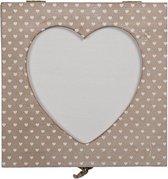 Decoratief Opbergdoosje 20*20*7 cm Bruin Hout Hart Opbergbox Sieradenkist