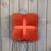 Lekker Zacht Cleo - Fleece - Plaid - 150 x 200 - Warm orange