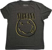 Nirvana Heren Tshirt -M- Inverse Smiley Zwart